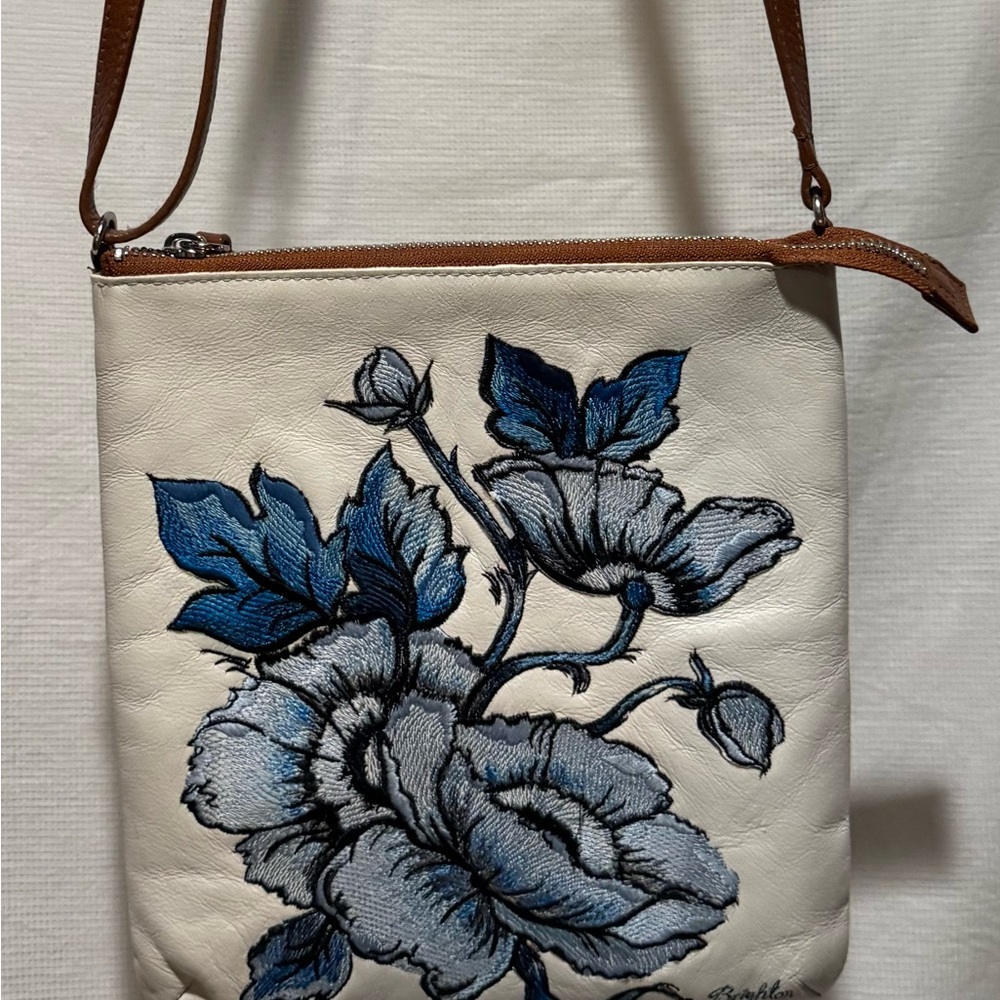 Stylish Brighton Cream and Blue Floral Bag